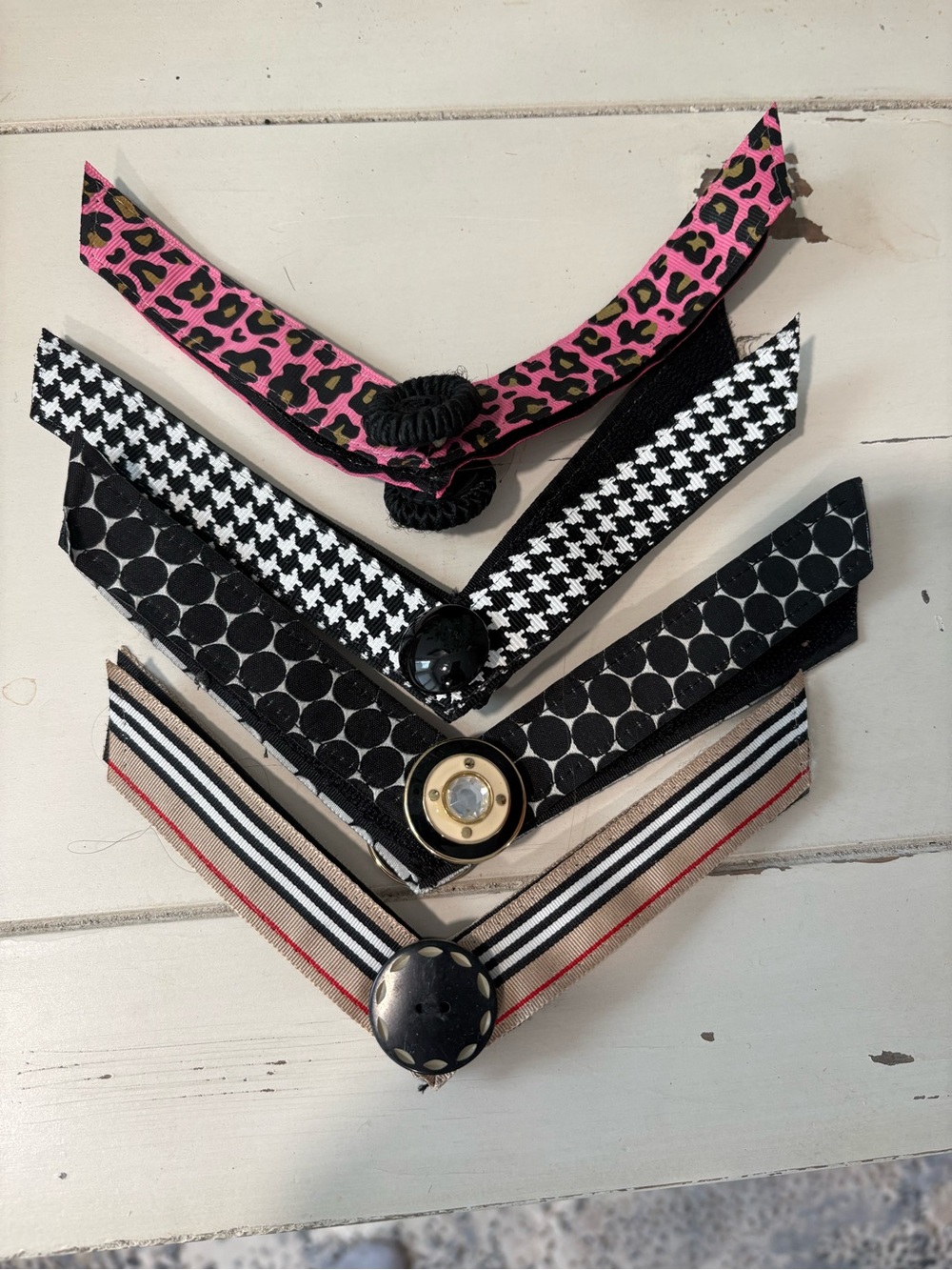 Lindsay Phillips changeable assorted straps 4 sets- Pink, Black, White & Beige